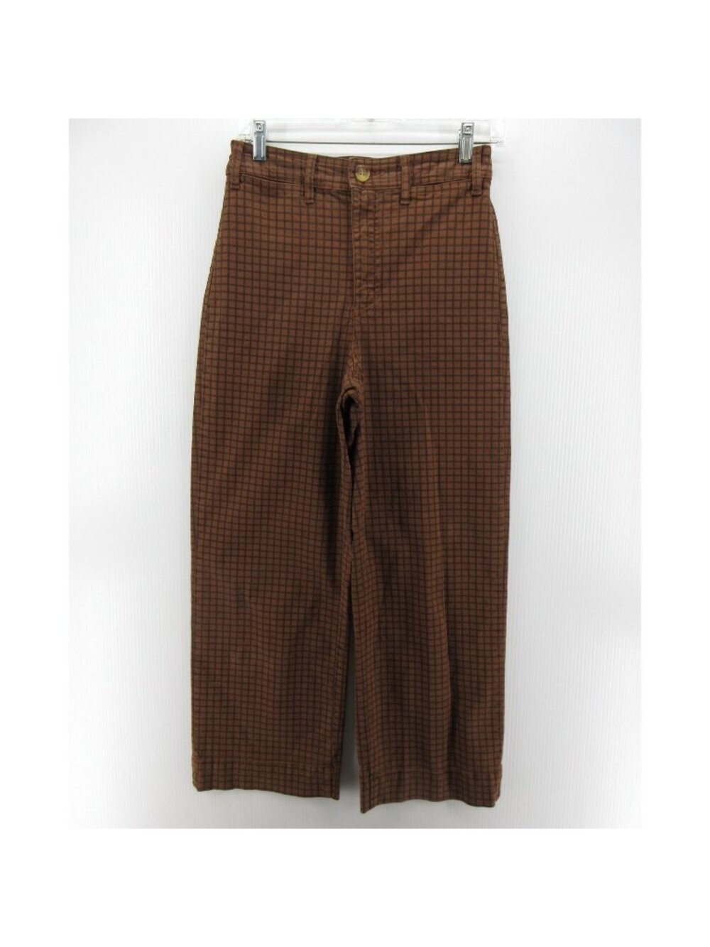 Marine Layer Pants 6 Bridget Wide Leg Check Trousers Stretch Crop